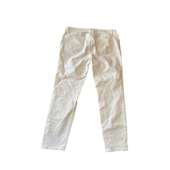 Lila Ryan Womens White Slim Fit Stretch Denim Jeans Preppy Coastal Work Office - Picture 2 of 7
